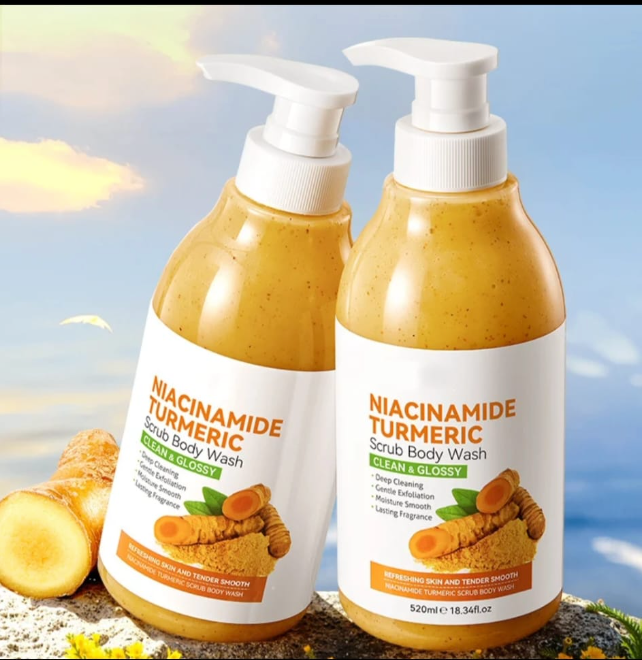 Niacinamide Turmeric Exfoliating Body Wash (520ml)